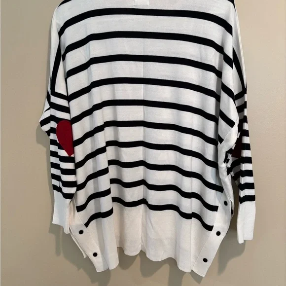 Striped Sweater with Heart Patch - Picture 6 of 9